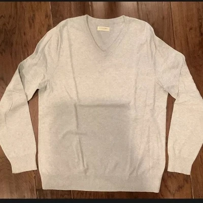 Sonoma Life+Style Men’s Light Gray V-Neck Sweater Pullover 100% Cotton M - Image 1 of 4