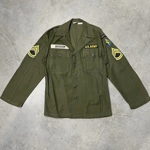 Vietnam War Named Patched OG-107 Sateen Shirt Sz Small Special Forces - Picture 1 of 24