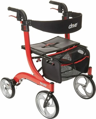 NEW-Drive Medical RTL10266 NITRO Euro Style Rollator Walker - RED - Image 1 of 2