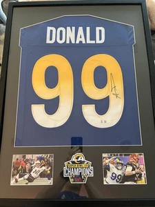 Aaron Donald Autographed Signed Auto Rams Jersey Framed Beckett 32x24 SB Patch - Picture 1 of 8