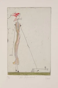 Josef Werner / acquaforte / autografata / 75 esemplari / con cane da riforma - Foto 1 di 4