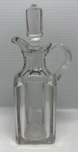 Small 6-1/2” Clear Glass Cruet Pitcher w/Stopper Oil/Vinegar/Decor - Picture 1 of 9