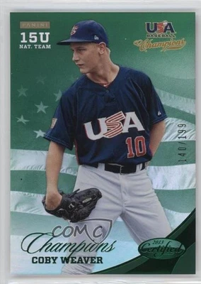 2013 USA Baseball Champions Certified National Team Mirror Green Coby Weaver - Image 1 of 2