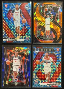 Lot 4 Bub Carrington 2024-25 RCs Panini Select & Mosaic- 1 Orange/Ice/275 - Picture 1 of 3