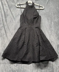 BCBGeneration Black Lace Fit & Flare Halter Dress Size 4 NWT Cocktail Party $128 - Picture 1 of 15