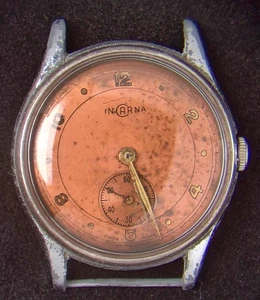 Orologio svizzero vintage Incarna quadrante rame uomo carica manuale -- ricambi/riparazioni - Foto 1 di 3