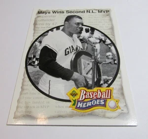 Willie Mays Second MVP Baseball Card Upper Deck Number 50 Baseball Heroes - Picture 1 of 5