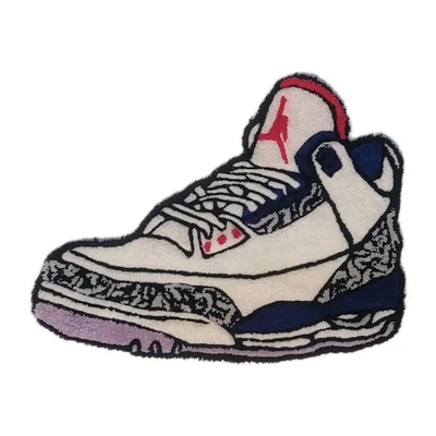 2.5ft Handmade Custom Tufted Rug – Jordan 3 Sneaker Design – 30” Sneakerhead rug - Image 1 of 4