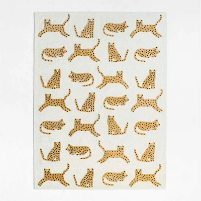 Animal Print Wool Rug – Soft Hand Tufted Carpet for Kids Room, or Study Area Rug - Image 1 of 4