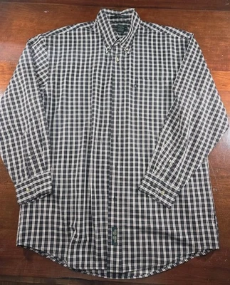Duck Head Button Down Shirt Men's M Wrinkle Free Plaid Black Red Long Sleeve - Image 1 of 4