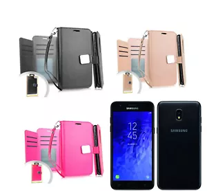 Double Layer Card Wallet Flip Leather Case Cover For Samsung Galaxy J3 2018 - Picture 1 of 5