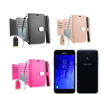 Double Layer Card Wallet Flip Leather Case Cover For Samsung Galaxy J3 2018  - Image 1 of 4