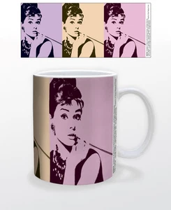 AUDREY HEPBURN CIGARELLO 11 OZ MUG MOVIE STAR FASHION ICON HOLLYWOOD FAMOUS UK!! - Foto 1 di 1