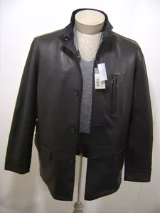 Daniel Cremieux $595 Men’s Genuine Leather M Black Reversible Jacket Coat Button - Picture 1 of 12