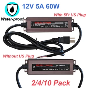 Waterproof Transformer Power Supply Adapter LED Light Driver DC 12V 60W 150W - Picture 1 of 14