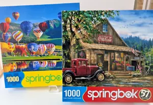 Springbok 1000 Piece Puzzles Lot of 2 "Country General Store"+"Balloon Bonanza" - Picture 1 of 14