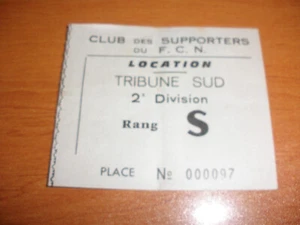 FOOTBALL TICKET DE MATCH FC NANTES CLUB DES SUPPORTERS PAS LA SAISON - Imagen 1 de 2