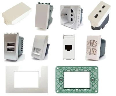 COMPATIBILE VIMAR PLANA BIANCO  PRESA SCHUKO TV USB  DEVIATORE RJ45 - Immagine 1 di 3