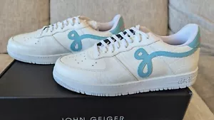 John Geiger GF-01 Miami E11even White & Teal Croc Size 13 Crocodile Leather New! - Picture 1 of 8