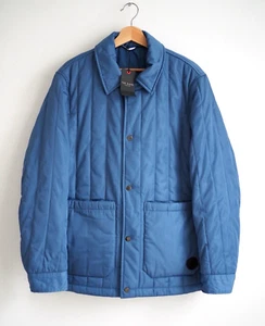 Ted Baker Patchwork Quilted Skelton Workwear Jacket Medium Blue New - Picture 1 of 14