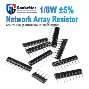 1/8W 5/6/7/9 Pin DIP Netzwerk Array Widerstand ±5% Bereich (100Ω/Ohm bis 100KΩ/Ohm) - Bild 1 von 9