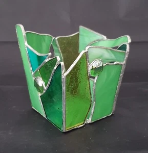 Green Leadlight Glass Votive/Tealight Holder - Picture 1 of 17