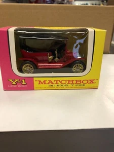 Vintage 1960's Lesney Matchbox 1911 Model T Ford Y-1 Car in Original Box - Picture 1 of 5