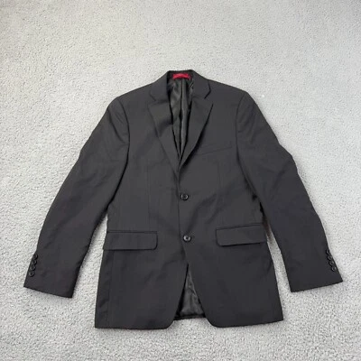 Костюм Alfani Blazer мужской 36S приталенный шерстяной в тонкую полоску черный куртка спортивное пальто - Изображение 1 из 4