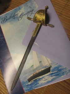 VINTAGE est. 1950/90 BRASS & CHROME ( 8 INCH ) EXCELLENT SPANISH LETTER OPENER - Picture 1 of 10