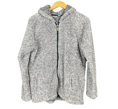 Jason Maxwell Azul y Blanco Imitación Piel Cremallera Sudadera con Capucha y Bolsillos Mujer Talla L Foto 1 de 4