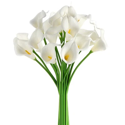 EZFLOWERY 20 Artificial Calla Lily Flowers Real Touch Latex Arrangement Bouquet - Image 1 of 4