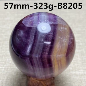 B8205-57mm-323g Natural Rainbow Fluorite sphere Crystal stone specimens - Picture 1 of 17