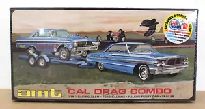 AMT Round 2 AMT1223/06 Kit Combo Drag Cal 1:25 Ford Galaxie/Falcon/Rimorchio - Foto 1 di 5