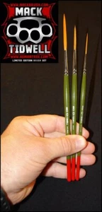 Andrew Mack/Tidwell Pinstriping Paint Brush Synthetic Original Set of Three - Picture 1 of 1