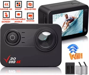 Cámara de acción Campark 4K 20 MP WiFi deportes pantalla táctil EIS videocámara impermeable - Imagen 1 de 9