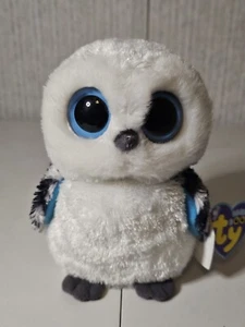 Ty Beanie Boos Spells the Snowy Owl Boo 6” etichetta viola occhi solidi - Foto 1 di 7