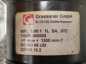 GRAESSNER Gmbh. Right Angle GEARBOX D-72135 5:1 1106FL000005 - Picture 1 of 9