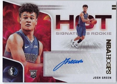 2020-21 NBA Hoops Josh Green RC Hot Rookie Auto Mavericks LK069 - Image 1 of 2