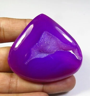 Geoda de ágata druzy ónix natural ónix 50x47 mm corazón ventana púrpura OD-1234 Foto 1 de 4