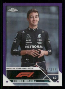 2023 Topps Chrome Formula 1 Purple Refractors #15 George Russell /399 - Picture 1 of 2