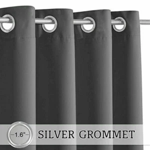 Outdoor Patio Curtains Waterproof Grommet Porch Decor Thermal Insulated Curtain - Picture 1 of 23