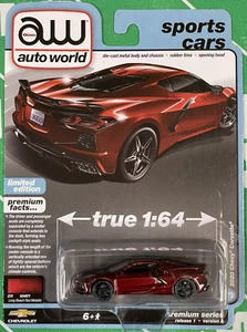 Auto World 2022 Sports Cars #3 Release 1 Version A Red 2020 Chevy Corvette-1:64- - Picture 1 of 7