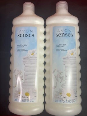 Baño de burbujas Avon Senses 24 oz PIEL SENSIBLE LOTE DE 2 calmantes nuevo stock sellado Foto 1 de 4