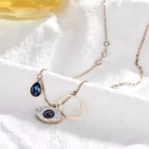 Wild Rose Gold evil eye necklace - Picture 1 of 3