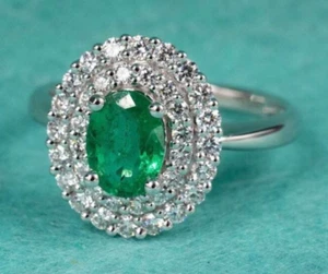 Women Emerald Rings Gift For Her Emerald Gemstone May Birthstone Sterling Silver - Picture 1 of 2