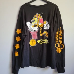 Cheetos Chester Cheetah T-shirt 2XL Men Adult Black Long Sleeve Basketball - Picture 1 of 7