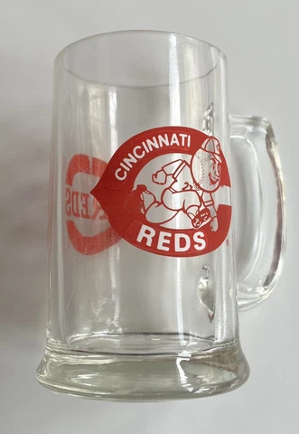 Vintage Cincinnati Reds Glass Pint Beer Mug MLB Nice! Cover