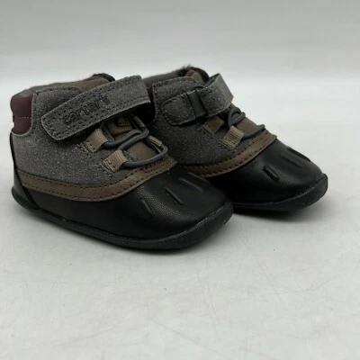 Botas Carters Every Step Jonah SB Baby First Walker Punta Redonda Gris Talla 3 Foto 1 de 4