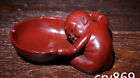 Chinese Antique Tick Red Lacquer Ware Sleeping Child Pen Wash