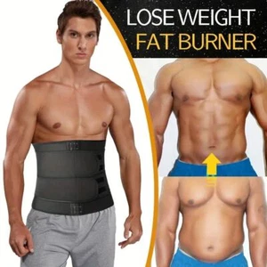 Men's Waist Trimmer Sauna Belt Sweat Band Wrap Body Shaper Fat Burner Shapewear. - Picture 1 of 23